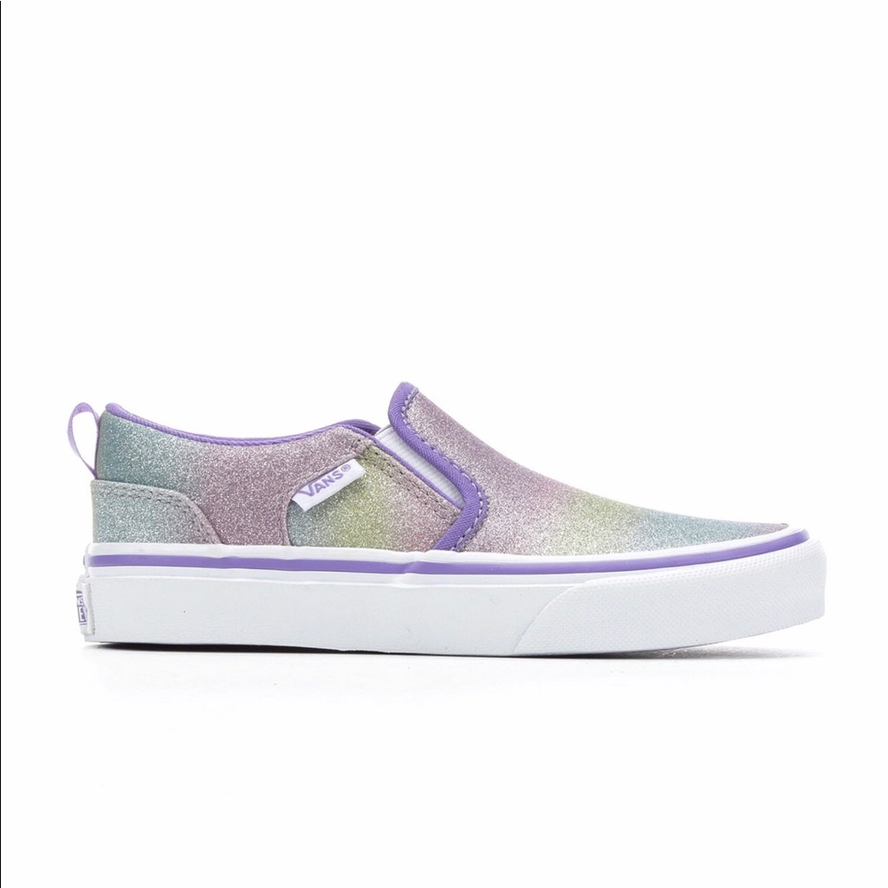 VANS Asher Rainbow Glitter Slip-On Shoes - Picture 8 of 8